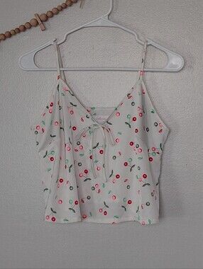 Colsie Cherry Print Lounge Cami Top Small Like New